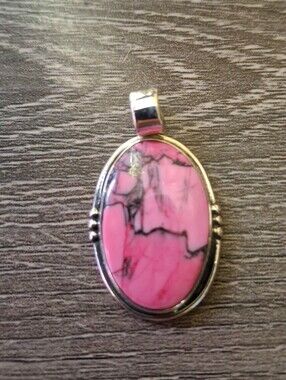 Cherry Blossom Dahila On Sterling Silver Pendant